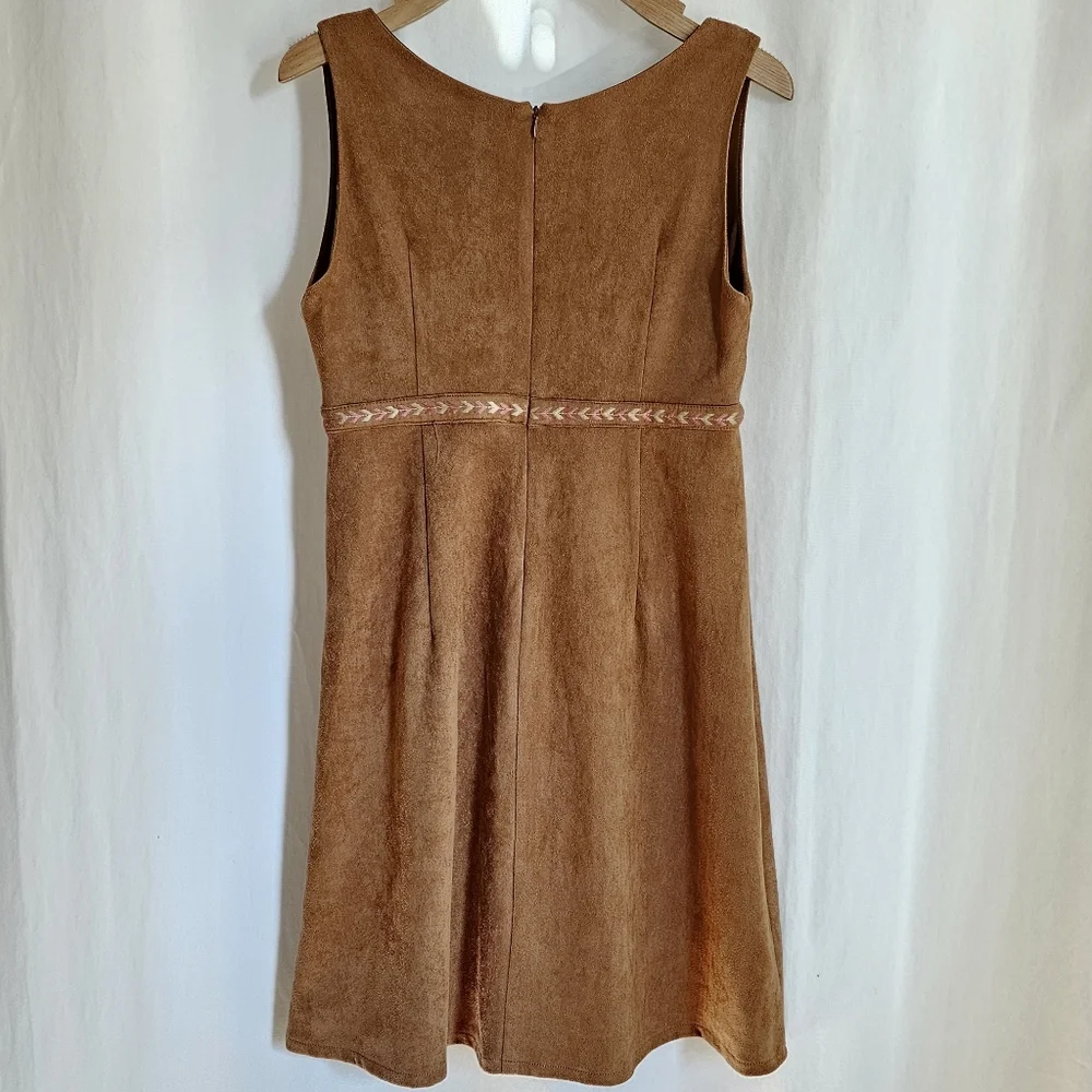 Stetson Tobacco Brown Sleeveless Faux Suede Mini Dress - Picture 10 of 16